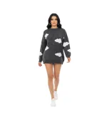 Oversize Πλεκτή Μπλούζα με Συννεφάκια – Cozy Γυναικείο Knit