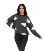 Oversize Πλεκτή Μπλούζα με Συννεφάκια – Cozy Γυναικείο Knit