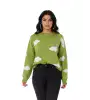 Oversize Πλεκτή Μπλούζα με Συννεφάκια – Cozy Γυναικείο Knit
