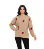 Oversize Πλεκτή Μπλούζα με Φραουλίτσες – Cozy Γυναικείο Knit