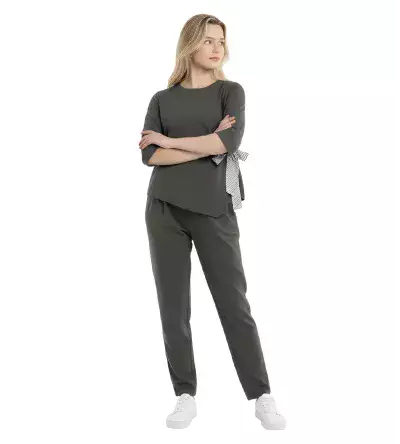 Γυναικείο Σετ Φόρμας Regular Fit με Φιόγκο στη Μέση