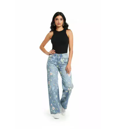 Τζιν Παντελόνα με Λουλούδια – Γυναικείο Floral Denim