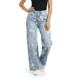 Τζιν Παντελόνα με Λουλούδια – Γυναικείο Floral Denim