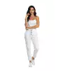 Λευκό Τζιν Mom Fit με Κουμπιά από Στρας – Γυναικείο Denim