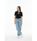 Γυναικεία Κοντομάνικη Μπλούζα με Φουλάρι – Elegant Top