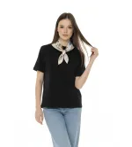 Γυναικεία Κοντομάνικη Μπλούζα με Φουλάρι – Elegant Top