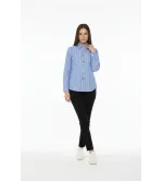 Ριγέ Γυναικείο Πουκάμισο με Κουμπιά Στρας – Elegant Shirt