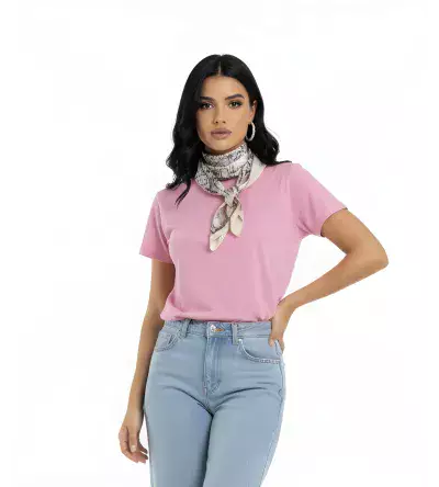 Γυναικεία Κοντομάνικη Μπλούζα με Φουλάρι – Elegant Top