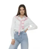 Γυναικείο Πουκάμισο με Πλεκτό στην Πλάτη – Extra Fit