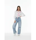 Γυναικείο Πουκάμισο με Πλεκτό στην Πλάτη – Extra Fit