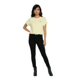Γυναικεία Κοντή Μπλούζα με Σήμα και Δέσιμο – Cropped Top