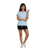 Γυναικεία Κοντή Μπλούζα με Σήμα και Δέσιμο – Cropped Top